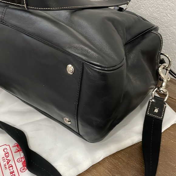 Coach B1276-F18374 Addison Black Leather Diaper/Travel Bag changing pad Purse - Picture 8 of 11